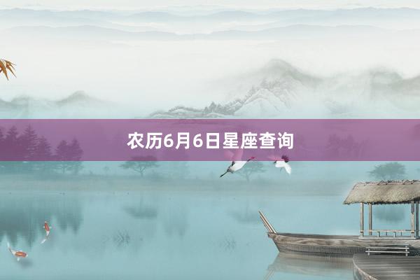 农历6月6日星座查询